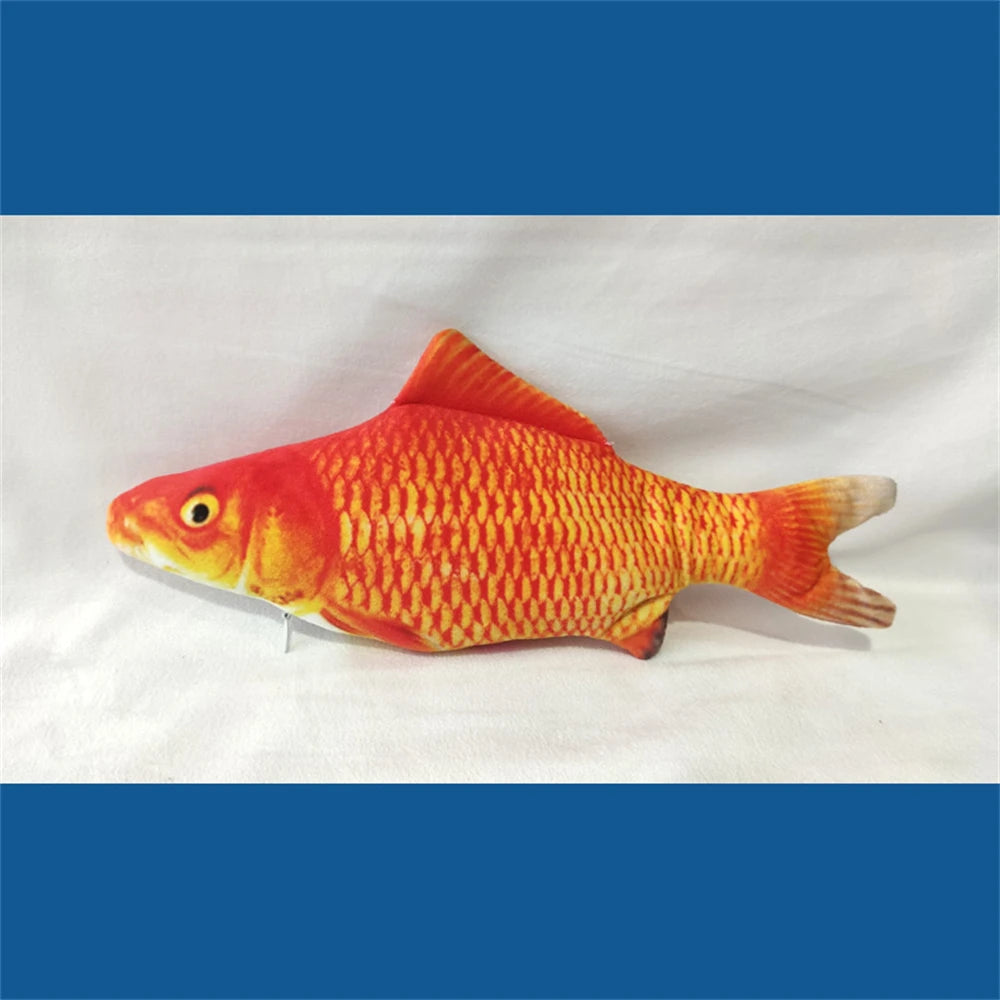 New Pets Plush Simulation Fish Shape Cat Toy Interactive Gifts Fish Catnip Toy Stuffed Pillow Doll 3D Fish Playing Toys for Pet