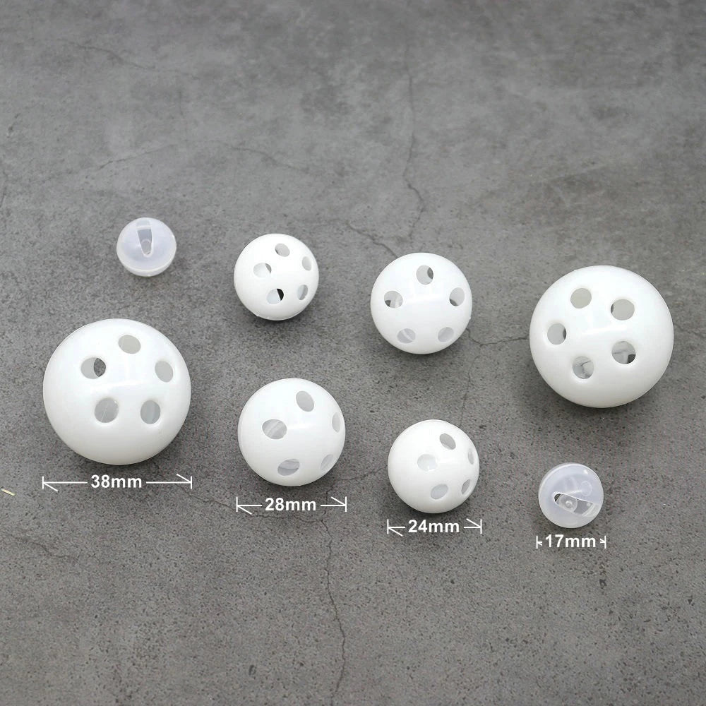 20pcs Plastic Rattle Bell Balls Squeaker Baby Toys DIY Rattle Beads Noise Maker Repair Fix Dog Toy Pet Accessories 17/24/28/38mm