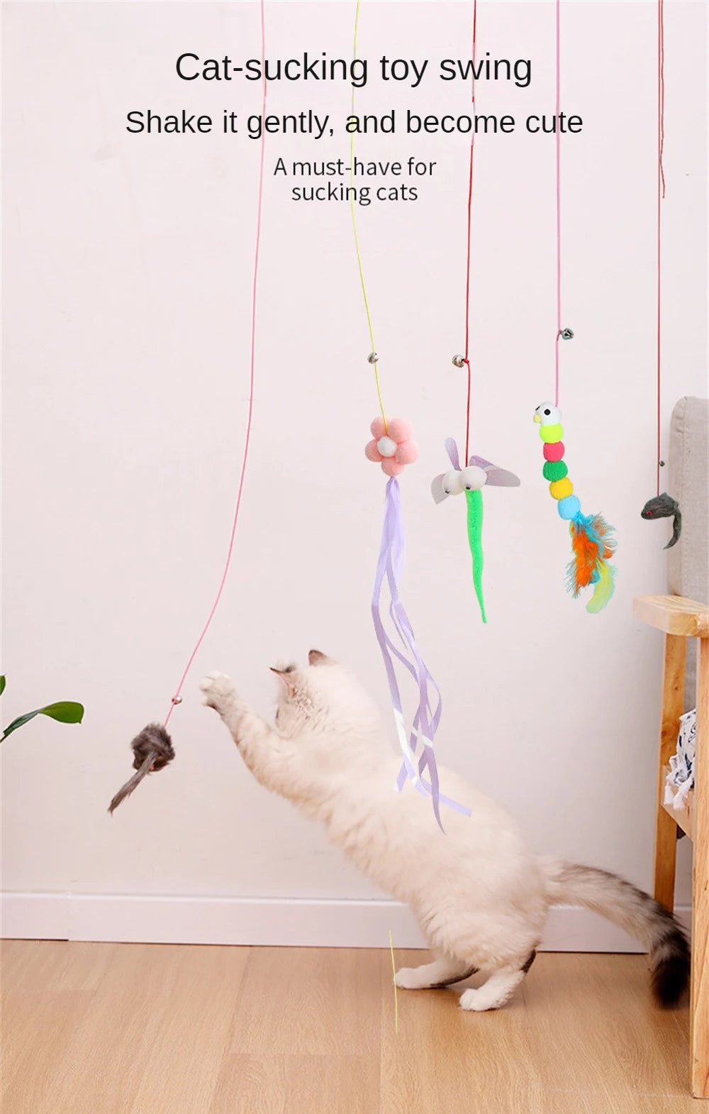 Cat Toy Simulation Mouse Cat Scratch Rope Mouse Funny Kitten Interactive Toy Retractable Caterpillar Hanging Door Pet Supplies