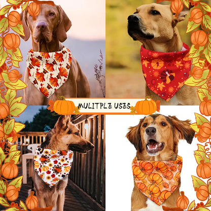 30PCS Dog Bandana Fall Pet Supplies Halloween Small Dog Cat Puppy Bandanas Scarf Thanksgiving Dog Supplies Dogs Bandana