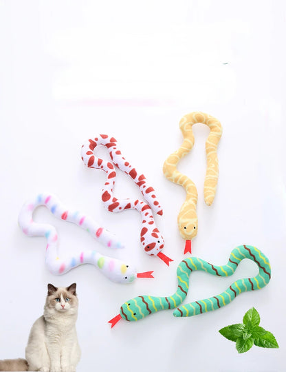 Catnip Toy Interactive Toy Plush Cat Toy Gluttonous Snake Bite-Resistant Molar Interactive Toy Gift For Cat Pet Accessories