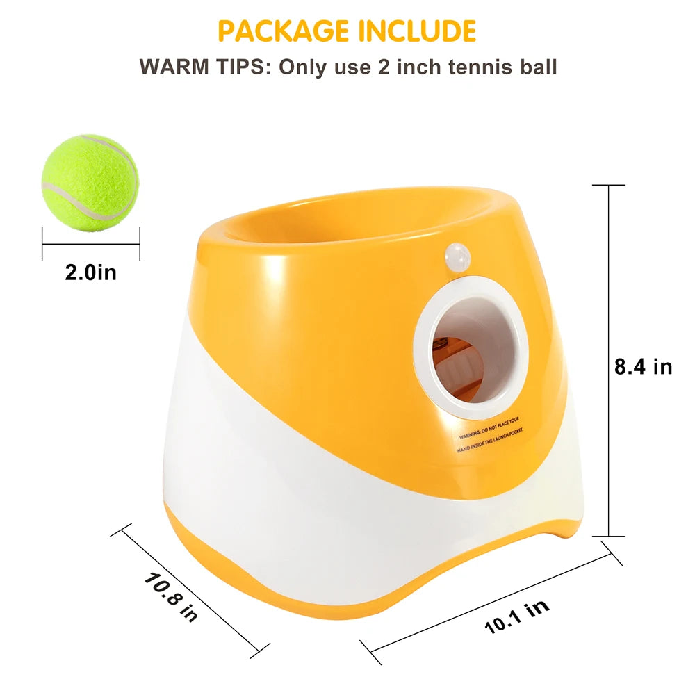 Automatic Dog Tennis Ball Launcher Pets Interactive Toy Outdoor Training Tennis Catapult Pinball Thrower with Treat Dispenser