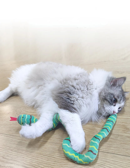 Catnip Toy Interactive Toy Plush Cat Toy Gluttonous Snake Bite-Resistant Molar Interactive Toy Gift For Cat Pet Accessories