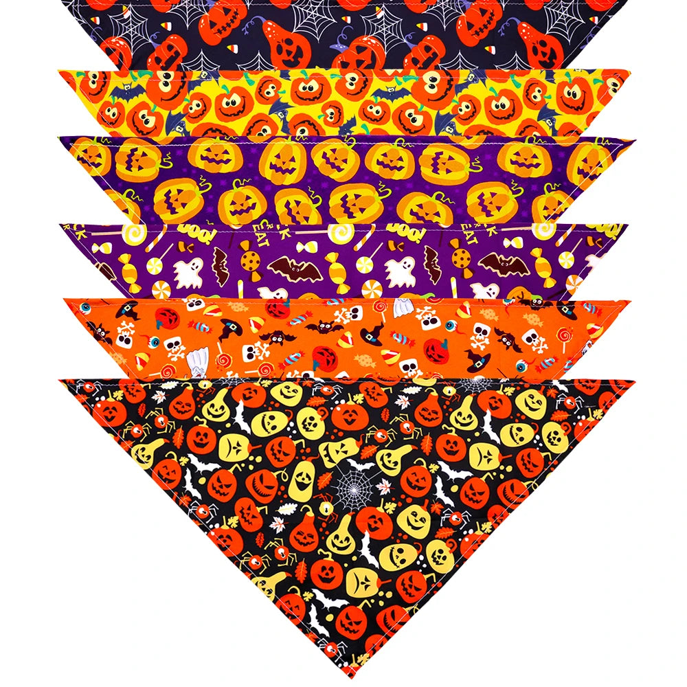 30PCS Dog Bandana Fall Pet Supplies Halloween Small Dog Cat Puppy Bandanas Scarf Thanksgiving Dog Supplies Dogs Bandana