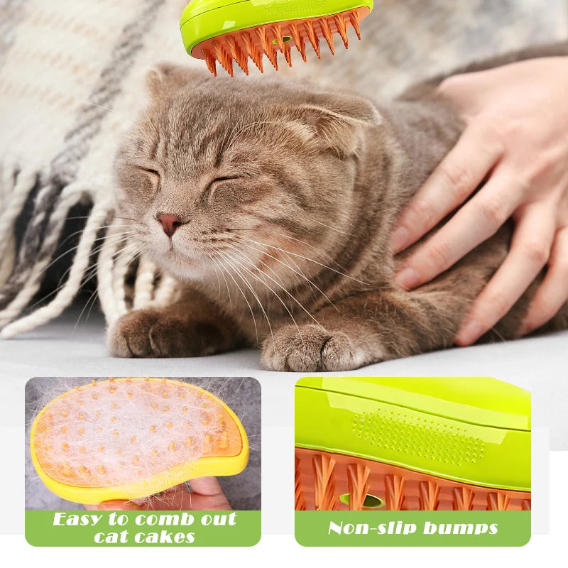 Cat Steam Brush Cleaning Steamy Spray Electric Spray Water Spray Comb 3 In 1 Hair Removal Grooming Supplies Pets Accessories