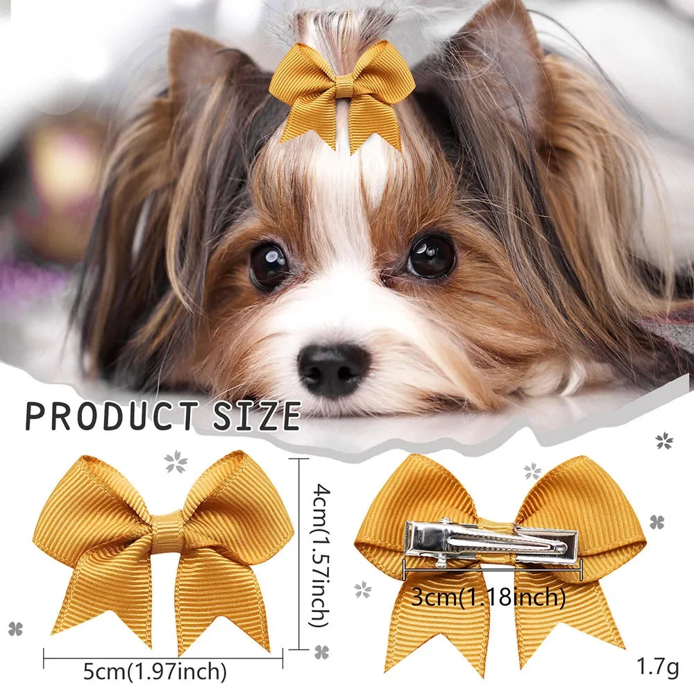 20PCS Handmake Dog Hair Clips Cute Bow Hairpin for Small Dogs Puppy Cat Hairpins Dog Grooming Accessoires Pet Supplies