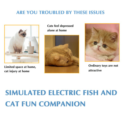 Electric Moving Cat Fish Toy Interactive Flopping Self-Moving Fish Toy USB Charging for Cats/Puppy/Small Dogs