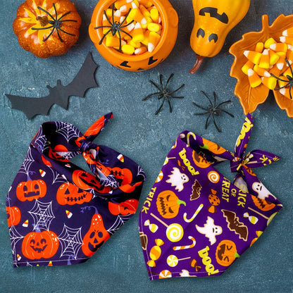 30PCS Dog Bandana Fall Pet Supplies Halloween Small Dog Cat Puppy Bandanas Scarf Thanksgiving Dog Supplies Dogs Bandana