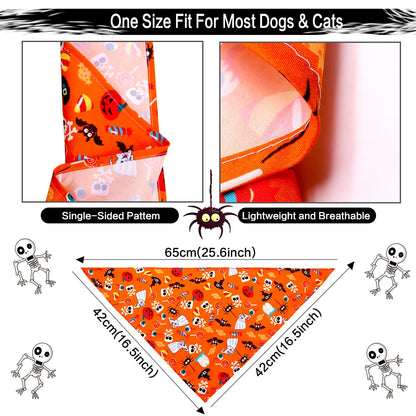 30PCS Dog Bandana Fall Pet Supplies Halloween Small Dog Cat Puppy Bandanas Scarf Thanksgiving Dog Supplies Dogs Bandana