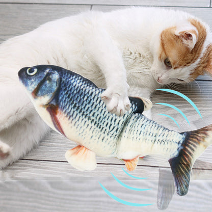 Electric Moving Cat Fish Toy Interactive Flopping Self-Moving Fish Toy USB Charging for Cats/Puppy/Small Dogs