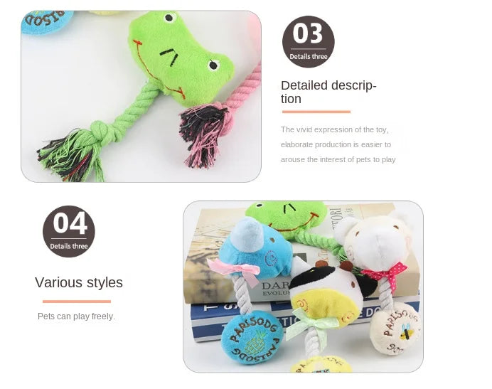 Dog Cotton Rope Pet Dog Molar Rope Pet Dogs Durable Bite Resistant Rope Chew Toys Pets Teeth Cleaning Supplies For Small Meduim