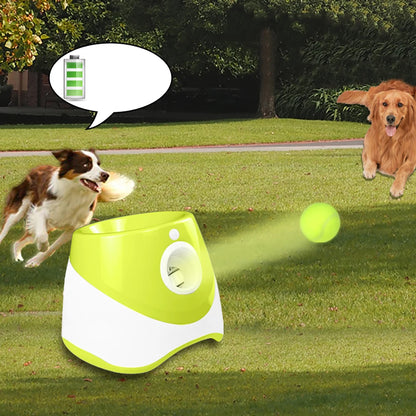 Automatic Dog Tennis Ball Launcher Pets Interactive Toy Outdoor Training Tennis Catapult Pinball Thrower with Treat Dispenser