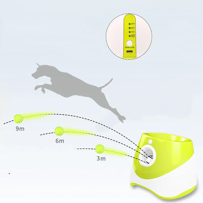 Automatic Dog Tennis Ball Launcher Pets Interactive Toy Outdoor Training Tennis Catapult Pinball Thrower with Treat Dispenser