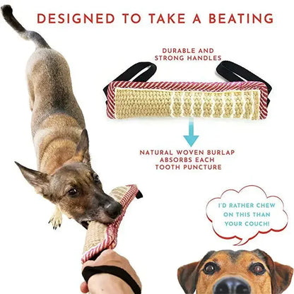 Durable Dog Training Tug Toy Dog Bite Stick Pillow Puppy Toy with Rope Handles Large Dog Training Interactive Play Chewing Toys