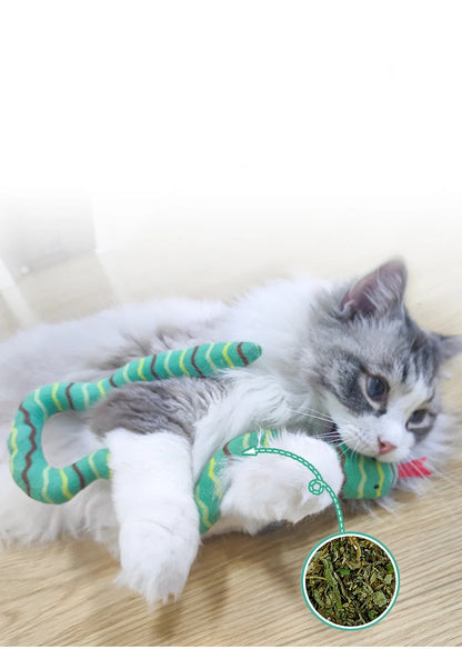 Catnip Toy Interactive Toy Plush Cat Toy Gluttonous Snake Bite-Resistant Molar Interactive Toy Gift For Cat Pet Accessories