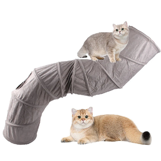 Cat Tunnel Collapsible S-Shape Peekaboo Cat Cave Play Tube Interactive Toy Pet Supplies For Indoor Cats Rabbit Puppy Guinea Pig