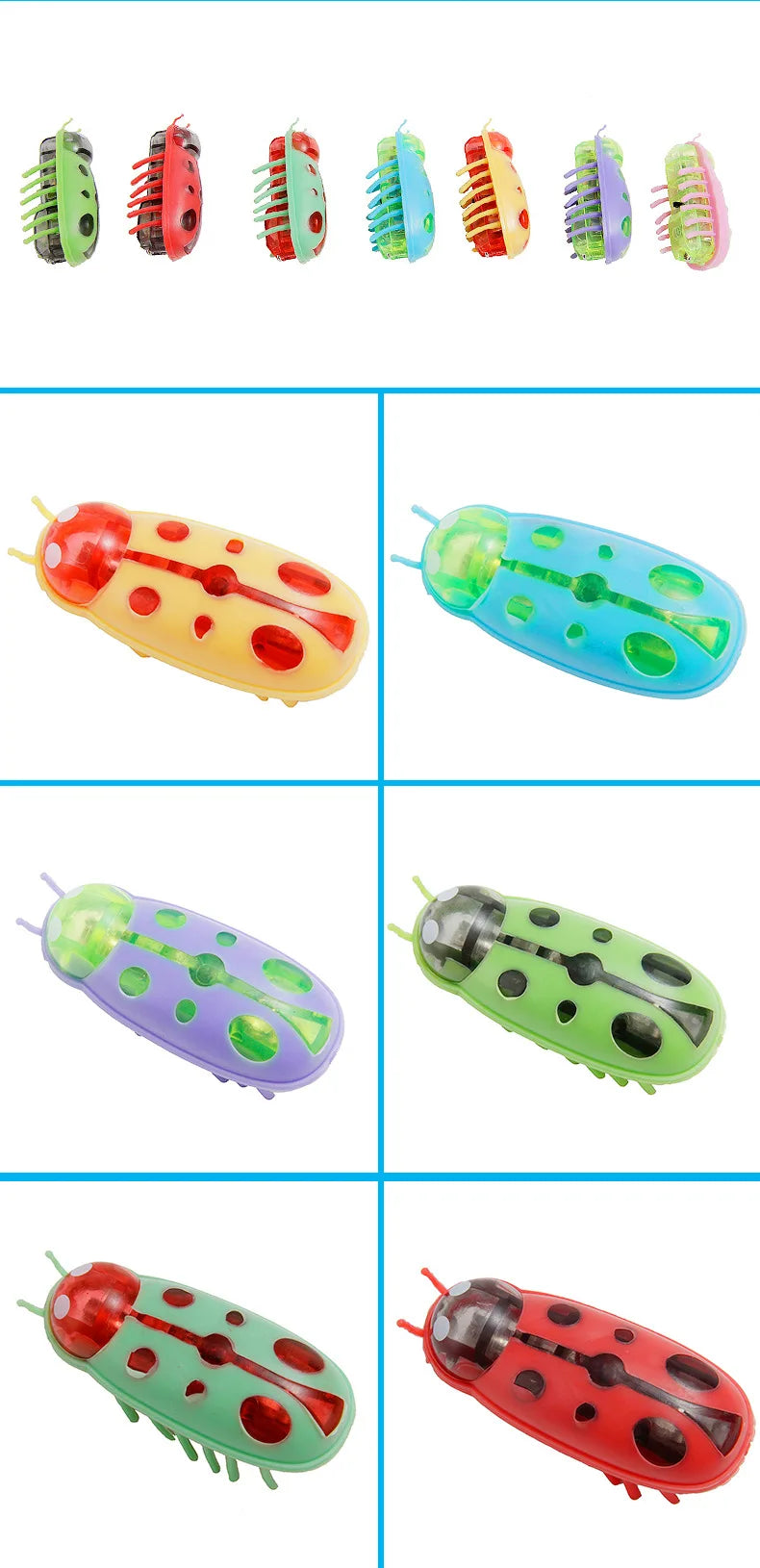 Pet Interactive Mini Electric Bug Cat Toy Kitten Escape Obstacle Automatic Flip Toy Battery Operated Vibration Beetle Supplies