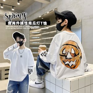 (image for) Jin Duoduo&LBCW9793 pumpkin lantern printed T-shirt