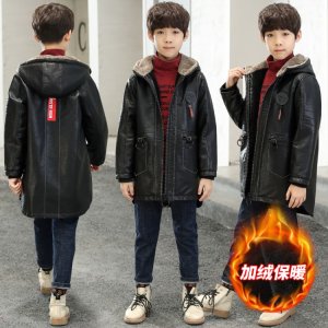 (image for) Trendy child star & large zipper leather windbreaker 1099