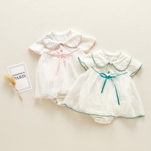 (image for) Zuluka Baby&1041 Bow Mesh Romper